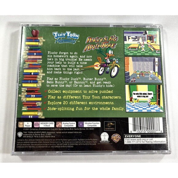 Tiny Toon Adventures Plucky's Big Adventure Sony Playstation 1 Complete Tested - Picture 2 of 9